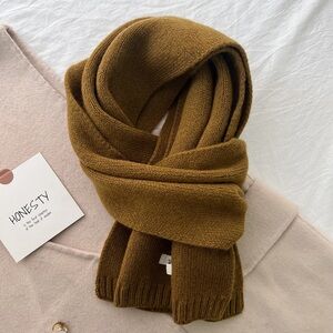 Honesty Warm Brown Knit Scarf